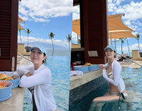 에이핑크 전 멤버→서울대 석사, 마우이에서 태교여행 중…수영하며 먹는 밥이 제일