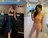 바레강사 변신한 걸그룹 멤버, 블랙과 핑크로 뽐낸 레깅스룩 우리의 몸은 하나