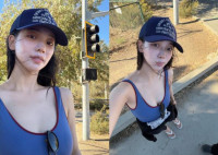 카리나, 민낯에 탱크탑 자태까지 완벽...말리부 비치 접수한 역대급 비주얼
