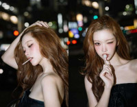 츠키, 퇴폐적 분위기도 완벽 소화하네…사탕 입에 물고 아찔한 매력 발산